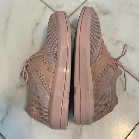 Mark Nason LA, size 7, dusty rose pink knit leather saddle shoe sock sneaker - Picture 7 of 10